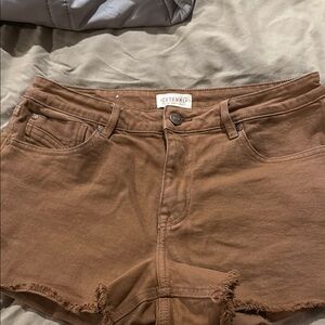 Shyanne Rustic Brown Denim Shorts
